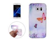 For Samsung Galaxy S7 Edge / G935 Colorful Butterfy Pattern Transparent TPU Soft Protective Back Cover Case