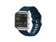 For Fitbit Blaze Watch Oblique Texture Silicone Watchband, Large Size, Length: 17-20cm (Dark Blue)