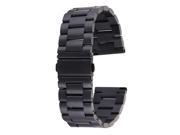 For Fitbit Blaze Smart Watch Butterfly Buckle 3 Beads Stainless Steel Watchband (Black)