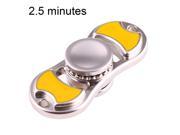 Zinc Alloy Fidget Spinner Toy Stress Reducer Anti-Anxiety Toy for Children and Adults, 2.5 Minutes Rotation Time, Small Steel Beads Bearing, Two Leaves (Yellow)