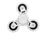 Wheel Gears Fidget Spinner Toy Stress Reducer Anti-Anxiety Toy for Children and Adults, 4 Minutes Rotation Time, Small Steel Beads Bearing + ABS Material (White
