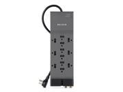 Belkin 12 Outlet Home Office Surge Protector with 10 Foot cord and Phone Ethernet Coaxial Protection plus Extended Cord BE112234 10