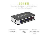 Kinivo 301BN Premium 3 port High speed HDMI switch with IR wireless remote and AC Power adapter supports 3D 1080p