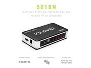Kinivo 501BN Premium 5 port High speed HDMI switch with IR wireless remote and AC Power adapter supports 3D 1080p
