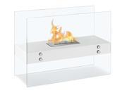 Vitrum H White Freestanding Bio Ethanol Fireplace