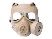 Dummy Gas Mask Paintball Full Face Mask with Fan for Paintball CS Wargame Cosplay Khaki