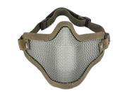 Half Face Metal Net Mesh Protect Mask Paintball Tactical Airsoft Game Face Protection Khaki
