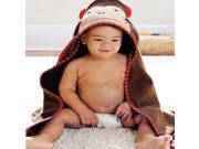 ilovebaby Baby Boy Girl Dressing Gown Splash Wrap Bath Hooded Towel Robe Brown Monkey