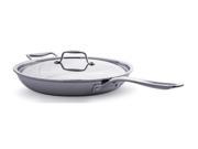 Culina 12 Fry Pan Tri ply Bonded 18 10 Stainless Steel Cookware with Lid Silver Dishwasher safe