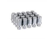 20pc Chrome Silver Bulge Lug Nuts 1 2 20 Thread Size 1.75 Length ET Style Cone Conical Taper Seat Shank Closed End for 5Lug Vehicles Wheels