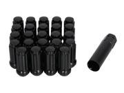24pc Black Spline Drive Lug Nuts 14x1.5 Thread Size 2 Length Closed End Cone Acorn Taper Seat Includes 1 Socket Key Tool For Buick Cadillac Chevy C