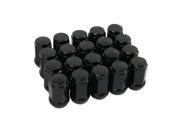 20pc Black Bulge Lug Nuts Metric 12x1.25 Threads Conical Cone Taper Acorn Seat Closed End 1.4 Length Installs with 19mm or 3 4 Hex Socket for Nissan