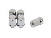 100pc Chrome Silver Bulge Lug Nuts 1 2 20 Thread Size Conical Cone Taper Acorn Seat Closed End 1.4 Length Installs with 19mm or 3 4 Hex Socket