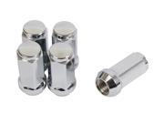 20pc Silver Chrome Bulge Lug Nuts 1 2 20 Thread Size Conical Cone Taper Acorn Seat Closed End Extended 1.8 Length Uses 19mm or 3 4 Hex Socket for J