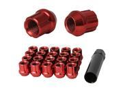 20pc Red Spline Drive Lug Nuts 12x1.5 Thread Size 1.4 Length Open End Cone Acorn Taper Seat Includes 1 Socket Key Tool For Acura Chevy Honda Lexus