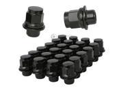 24pc Black Mag Style Lug Nuts 12x1.5 Thread Size 1.5 Length Installs with 21mm or 13 16 Hex Socket For 6Lug Mitsubishi Montero Outlander Sport