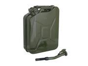 1pc 5 Gal Gallon Green Jerry Can with Nozzle Spout Steel Metal Tank Gasoline Gas Fuel Petrol Emergency Backup Caddy Storage 20 Liters