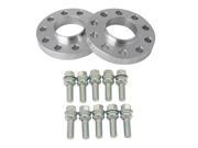 2pc 20mm 3 4 Hubcentric 5x130 Wheel Spacers 71.6mm Bore with 14x1.5 Ball Seat Bolts R14 Silver for Porsche 924 928 944 968 911 Boxter Cayman Cayenne Pana