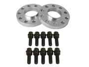 2pc 25mm 1 Hubcentric 5x130 Wheel Spacers 71.6mm Bore with 14x1.5 Ball Seat Black Bolts R14 for Porsche 924 928 944 968 911 Boxter Cayman Cayenne Panarem