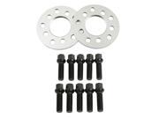 2pc 5mm 5x112 Black Wheel Spacers 66.6mm Bore with 10pc Black 14x1.5 Lug Bolts Ball Radius Seat for B8 Audi A4 S4 A5 S5 A6 S6 A7 S7 A8 S8 66.56