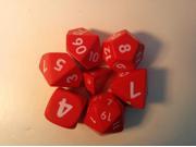 Squishy Dice Poly Set Red 7 MINT New