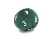 12 Sided Die Plush 3.5 Green w White MINT New