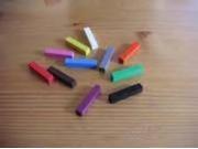 25mm Wooden Sticks Assorted Colors MINT New