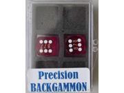 16mm Purple Transparent D6 Precision Backgammon Dice w White Pips 2 MINT New