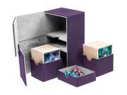Twin Flip Deck Box w Tray Xenoskin Purple 160 MINT New