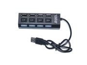 USB 2.0 Hub 4 Ports Adapter LED Indicator On Off Switch For PC Computer Wholesale