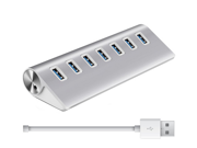Premium 7 Ports Aluminum USB 3.0 Hub High Speed USB Splitter for Macbook Pro PC Laptop Plug and Play