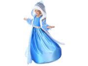 ZNUONLINE Kids Girls Beautiful Hoodie Dresses Frozen Cosplay Blue Long Sleeve Elsa Costume Tops for Party Helloween Christmas Xmas New Year Birthday Present Gif