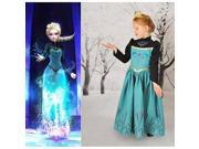 ZNUONLINE Kids Girls Beautiful Dresses Frozen Cosplay Long Sleeve Elsa Costume Tops for Party Helloween Christmas Xmas New Year Birthday Present Gift Blue Cry