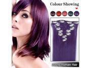 ZNUONLINE Real Human Hair Wigs Purple Extensions 8pcs Hairpieces Straight 20 Clip In On Fashion Multic colors for Women Ladies Girls Cosplay Party 240089_25