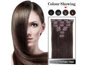 Real Human Hair Wigs 8pcs 22 Extensions Hairpieces Full Head Straight Clip In On Fashion Multic colors for Women Ladies Girls Cosplay Party 240090_3
