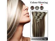 Real Human Hair Wigs 8pcs 22 Extensions Hairpieces Full Head Straight Clip In On Fashion Multic colors for Women Ladies Girls Cosplay Party 240090_17