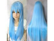 ZNUONLINE Fashion Long Bangs Long Full Head Straight Hair Wig Multic colors 60cm 24inch Heat Wigs Resistant for Cosplay Party Costume Carnival Halloween April F