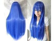 ZNUONLINE Fashion Long Bangs Long Full Head Straight Hair Wig Multic colors 100cm Heat Wigs Resistant for Cosplay Party Costume Carnival Halloween April Fool s