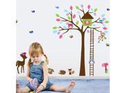 Tree House and the Animals Wall Decals Stickers Paper Removable Home Living Dinning Room Bedroom Kitchen Art Murals DIY Stick Girls Boys kids Nursery Baby Room