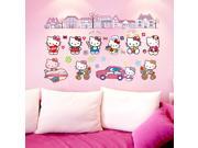 Hello Kitty Wall Sticker Wall Decals Stickers Paper Removable Home Living Dinning Room Bedroom Kitchen Art Murals DIY Stick Girls Boys kids Nursery Baby Room Pl