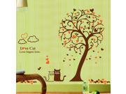 Tree and cats Wall Decals Stickers Paper Removable Home Living Dinning Room Bedroom Kitchen Art Murals DIY Stick Girls Boys kids Nursery Baby Room Playroom Deco