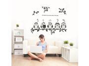 Owls on the Branch Wall Stickers Decals Paper Removable PVC Home Living Dinning Room Bedroom Kitchen Decoration Art Murals DIY Stick Girls Boys kids Nursery Bab