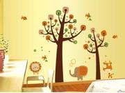 Super Large Trees and Animals Wall Stickers Decals Paper Removable PVC Home Living Dinning Room Bedroom Kitchen Decoration Art Murals DIY Stick Girls Boys kids