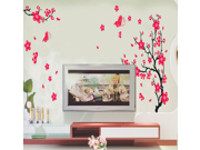 Red plum blossom Wall Paper Sticker Home Decorating Decal Art Kids Nursery Room Sitting Room Bathroom Decor Decorations Window Removable Wall Stickers Mural Sti