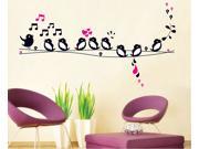 9 Birds Singing on the Wire Wall Wall Paper Sticker Home Decorating Decal Art Kids Nursery Room Sitting Room Bathroom Decor Decorations Window Removable Wall St