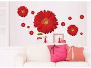 Red Daisy Home Mural Wall Sticker Decal Art Decor Nursery Room Boys Bedroom Kit Kitchen Wall Bathroom Car Decorations for Party Halloween Thanksgiving Christmas