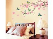 Peach Flower Wall Stickers Decals Paper Picture Removable PVC Home Living Dinning Room Bedroom Art Murals DIY Sticks Girls Boys kids Nursery Baby Playroom Holid