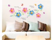 ZNUONLINE Flowers Removable Nursery Wall Sticker Home Room Bedroom Kids Room Living Room Decor Quote Wall Art Stickers Decals Murals