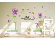 ZNUONLINE Flower Romantic Wall Stickers Art Removable Home Room Bed Room Nursery Kids Room Decor Wall Stickers Decals Murals