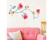 ZNUONLINE Sweet Love Heart Vine Removable Wall Art Stickers Home Room Bed Room Kids Room Nursery Peel and Stick Decals Living Room PVC Wall Murals